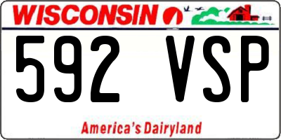 WI license plate 592VSP