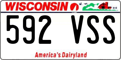 WI license plate 592VSS