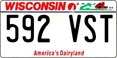 WI license plate 592VST