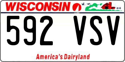 WI license plate 592VSV