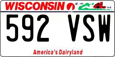 WI license plate 592VSW