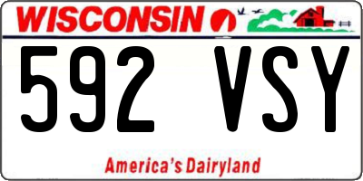 WI license plate 592VSY