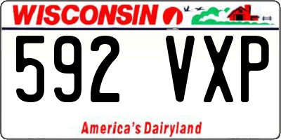 WI license plate 592VXP
