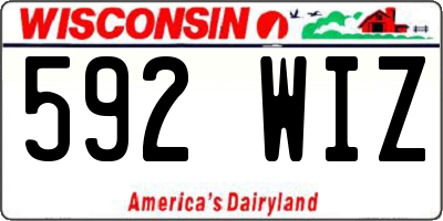 WI license plate 592WIZ