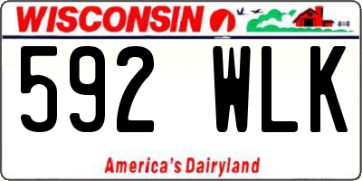 WI license plate 592WLK