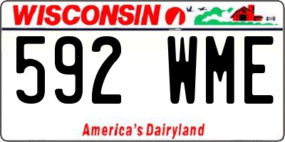 WI license plate 592WME