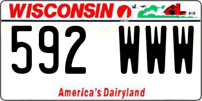 WI license plate 592WWW