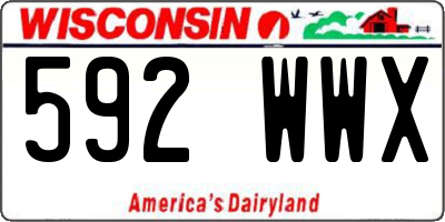 WI license plate 592WWX