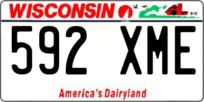 WI license plate 592XME