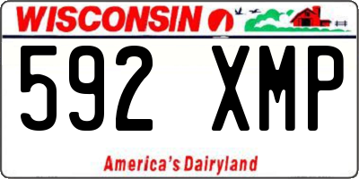 WI license plate 592XMP