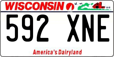 WI license plate 592XNE