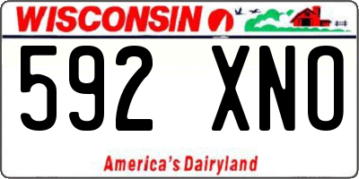 WI license plate 592XNO