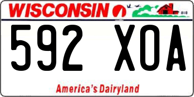 WI license plate 592XOA
