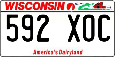 WI license plate 592XOC