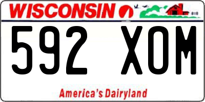 WI license plate 592XOM