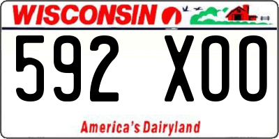 WI license plate 592XOO
