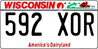 WI license plate 592XOR