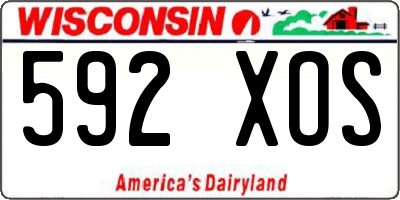 WI license plate 592XOS