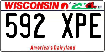 WI license plate 592XPE