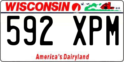 WI license plate 592XPM