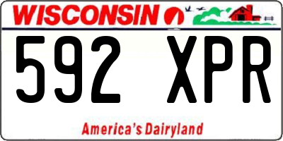 WI license plate 592XPR
