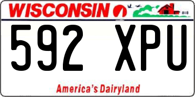 WI license plate 592XPU