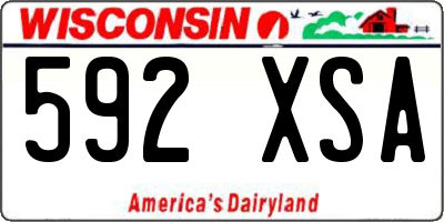 WI license plate 592XSA