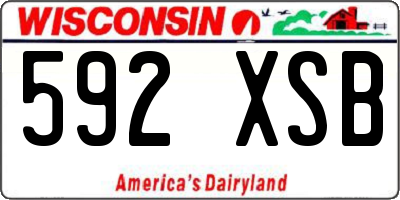 WI license plate 592XSB