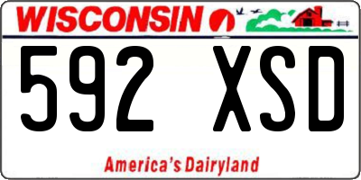 WI license plate 592XSD