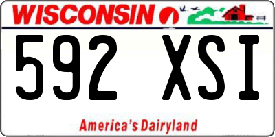 WI license plate 592XSI