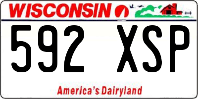 WI license plate 592XSP