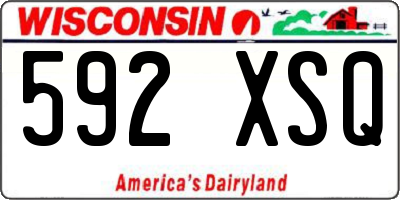 WI license plate 592XSQ