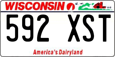 WI license plate 592XST