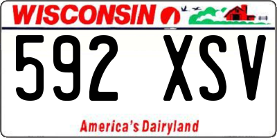 WI license plate 592XSV