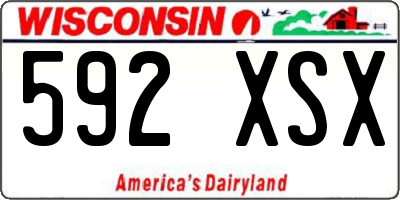 WI license plate 592XSX