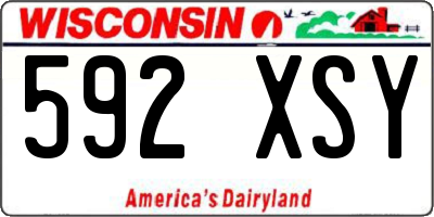 WI license plate 592XSY
