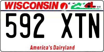 WI license plate 592XTN