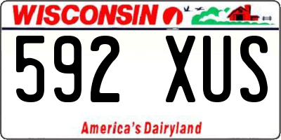 WI license plate 592XUS