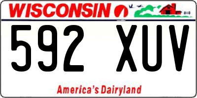 WI license plate 592XUV