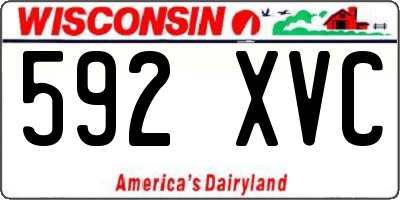 WI license plate 592XVC
