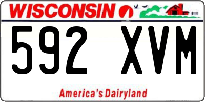 WI license plate 592XVM
