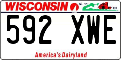 WI license plate 592XWE