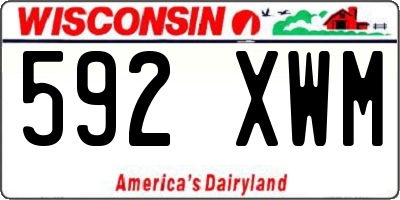 WI license plate 592XWM