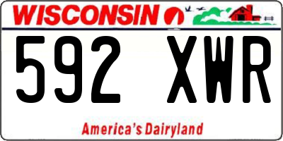 WI license plate 592XWR