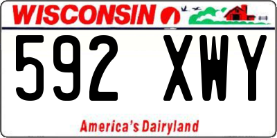WI license plate 592XWY