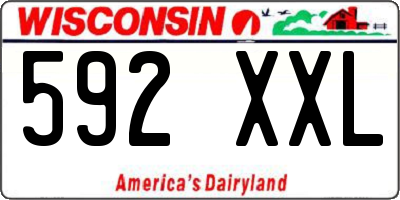 WI license plate 592XXL