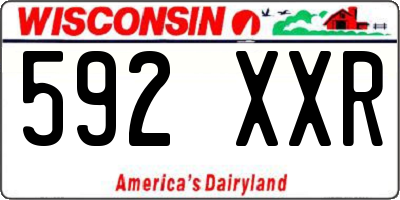 WI license plate 592XXR