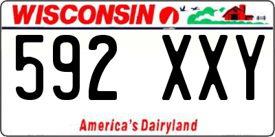 WI license plate 592XXY