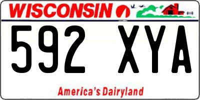 WI license plate 592XYA