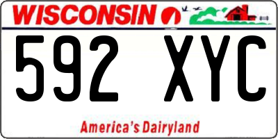 WI license plate 592XYC